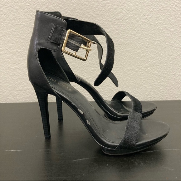 Calvin Klein Vivian Ankle Strap Heels - Black - Size 8 - Picture 3 of 8
